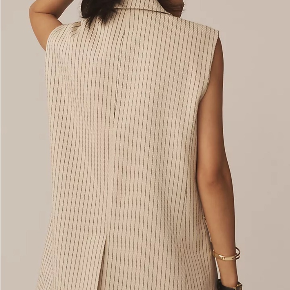Striped Sleeveless Blazer Vest - Picture 2 of 3